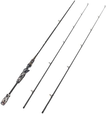 E Series – Camo Legend 2-Piece 7-Feet Casting Rod 24 Ton Carbon Fiber Baitcasting with 2 Tips – Medium and Medium Heavy Portable Bass Fishing Rod Baitcaster